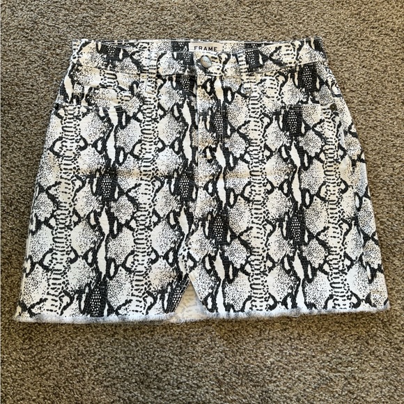 FRAME Denim Python Slit Mini Skirt - Picture 2 of 7